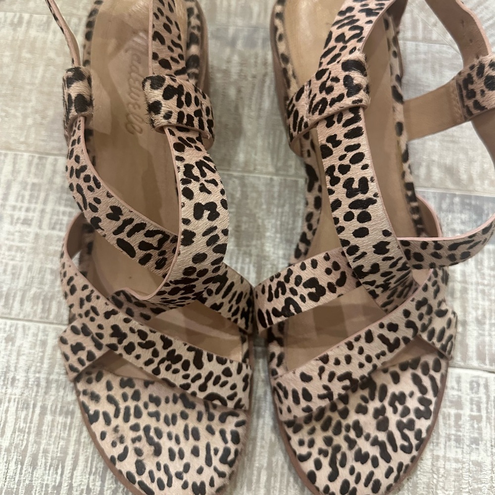 Women's Madewell Calf Hair Sandals - Size 8.5, worn very few times.